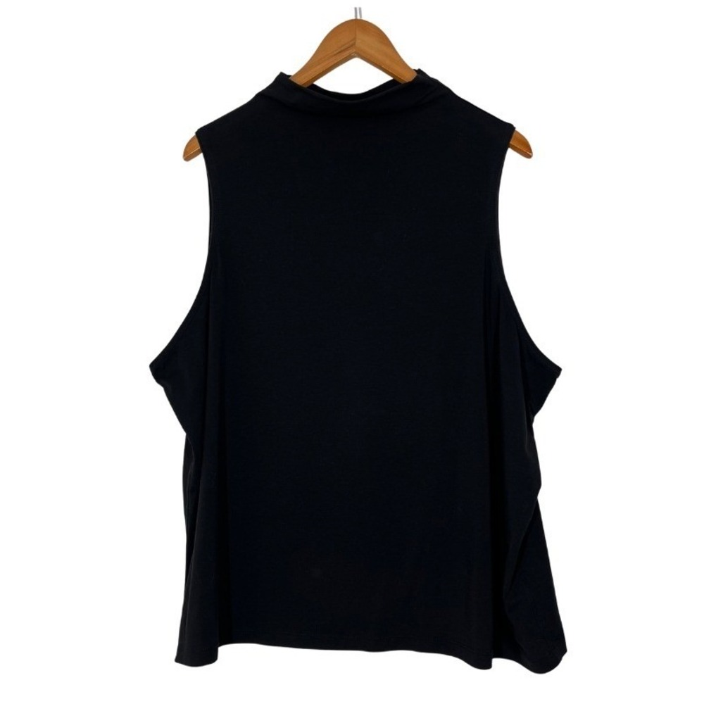 Athleta Womens Black Mock Neck Sleeveless Tank Top Plus Size 2X Stretch Cotton